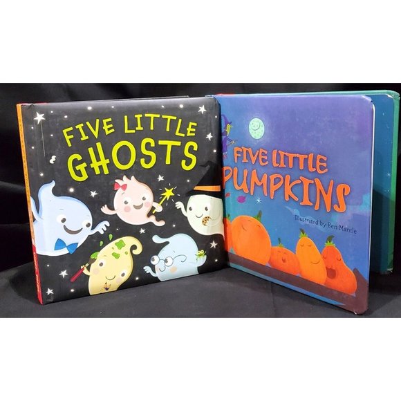 Set of 2 Halloween toddler Board Books FIVE LITTLE PUMPKINS & FIVE LITTLE GHOSTS - Picture 1 of 6